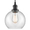 Modern Seeded Glass Globe Pendant Light Kitchen Island, Black